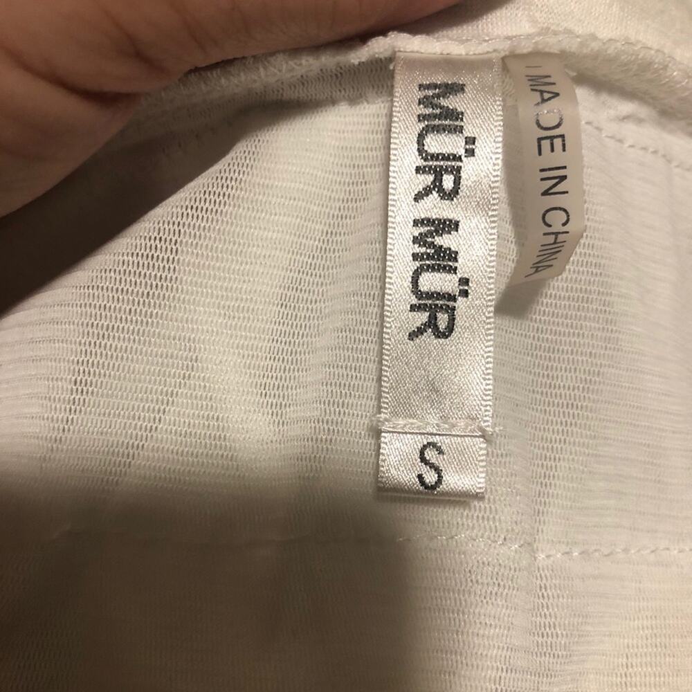 Fringe and Beads Blouse Top Tee Shirt T-Shirt Mür Mür White V-Neck Size S - Picture 8 of 12